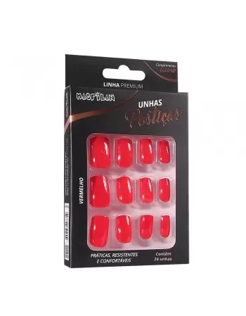 UNHAS POSTICAS VERMELHO 24 PC UP307A