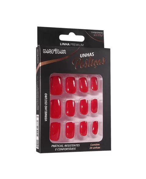 UNHAS POST VERMELHO ESCURO 12P UP308A