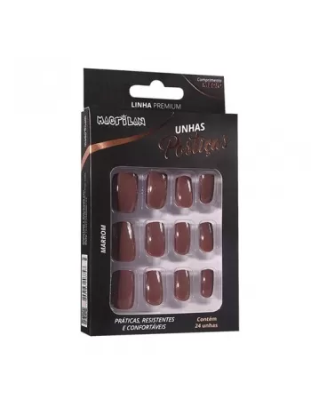 UNHAS POSTICAS MARROM 24PC UP306A