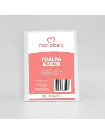 TOALHA VISCOSE MANICURE 50 GRAMAS 20CM X 30CM - PCT.25 UNIDS. X