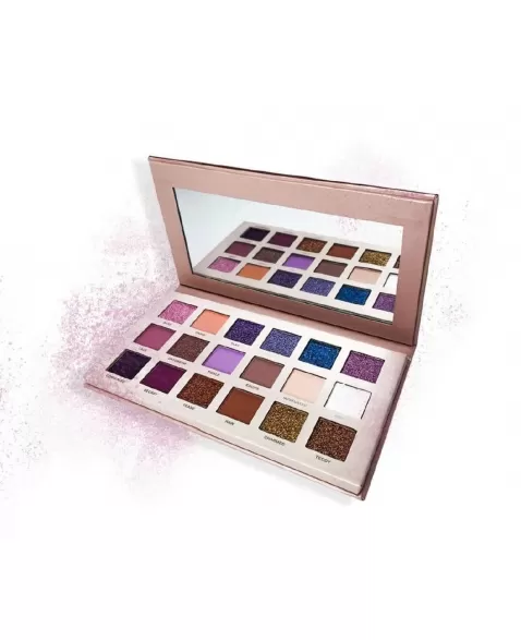 7001-002B1: PALETTE DE SOMBRA COLORIDA 18 CORES C/ ESPELHO MISS ROSE