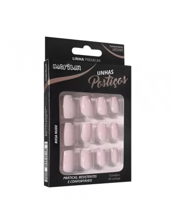 UNHAS POSTICAS ROSA NUDE 24PC UP314