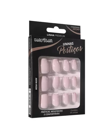 UNHAS POSTICAS ROSA NUDE 24PC UP314