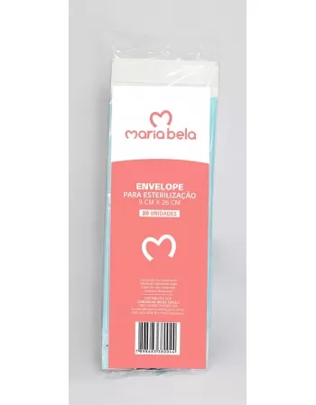 ENVELOPE P/ ESTERILIZACAO 9CM X 26CM PCT C/ 20 UNIDS. X