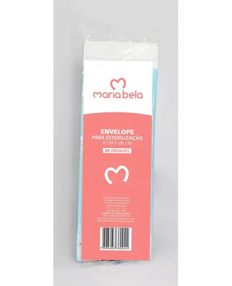 ENVELOPE P/ ESTERILIZACAO 9CM X 26CM PCT C/ 20 UNIDS. X