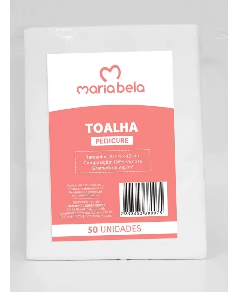 TOALHA VISCOSE PEDICURE 50 GRAMAS 30CM X 40CM - PCT.50 UNIDS. X