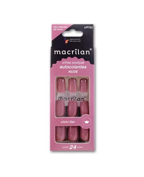 UNHAS POSTIÇAS C/ ADESIVO NUDE UP703-MACRILAN