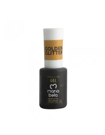 ESMALTE GEL GLITTER DOURADO MARIA BELA 10G