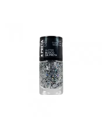 ESMALTE PRETA GIL GLITTER BLOCO DA PRETA 10ML