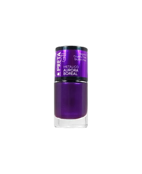 ESMALTE PRETA GIL METAL AURORA BOREAL 10ML