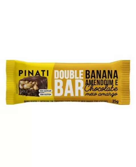 32X35G PINATI DOUBLE BAR BANANA AMENDOIM E CHOCOLATE MEIO AMARGO