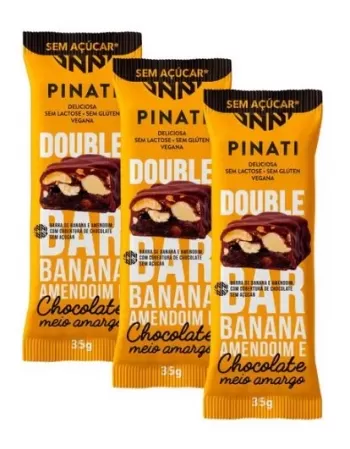 32X35G PINATI DOUBLE BAR COCADA AMENDOIM E CHOCOLATE MEIO AMARGO