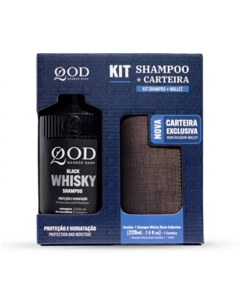 QOD KIT SHAMPOO WHISKY 220ML + CARTEIRA MAGICA