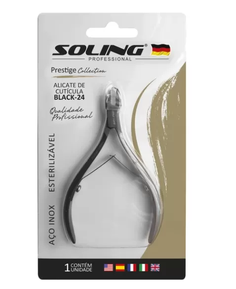 ALICATE DE CUTICULA SOLING REF 369 BLACK - 24